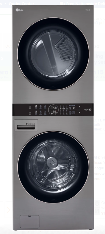 LG - Graphite Steel - Laundry Center Electric - WKE100HVA - New (In Box) - 4830